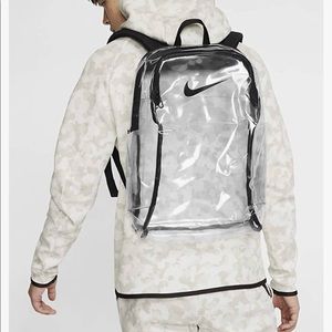 Nike Brasilia Clear Backpack color clear and black